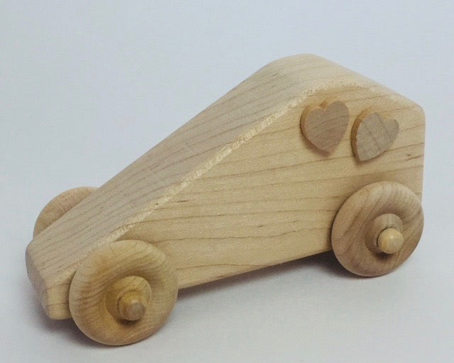 Wood Car with Hearts
